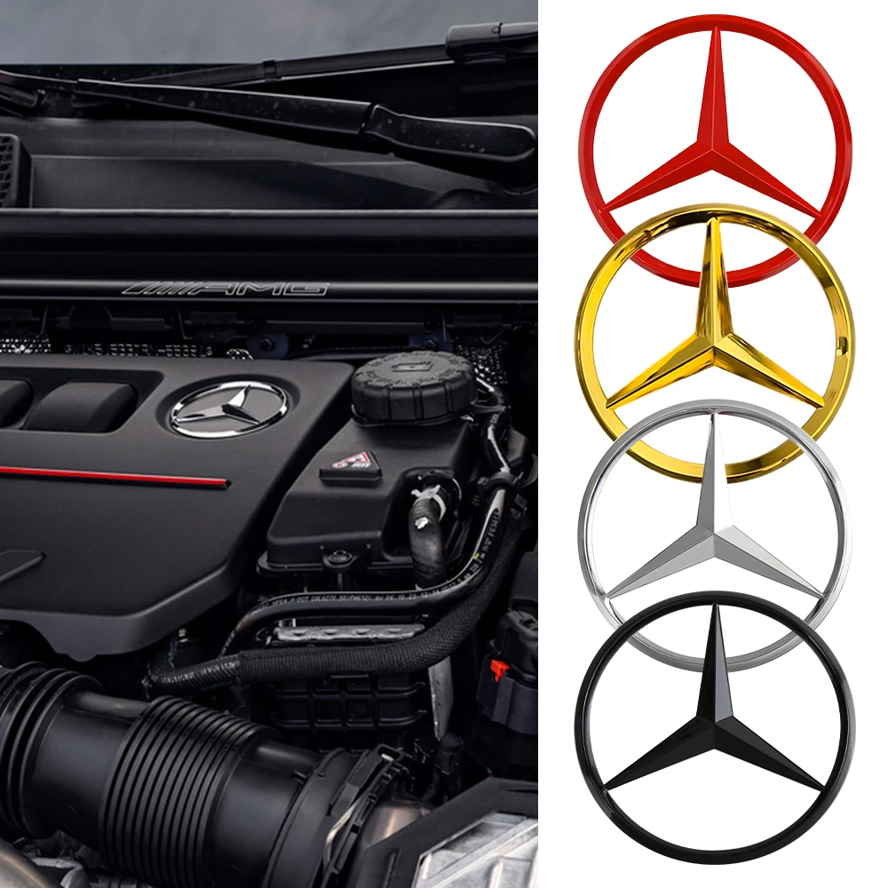 3D 70mm Car Styling Engine Logo Decor Hood Emblem Sticker For Mercedes Benz W211 W203 W204 W210 W124 AMG W202 W212 W220 W205