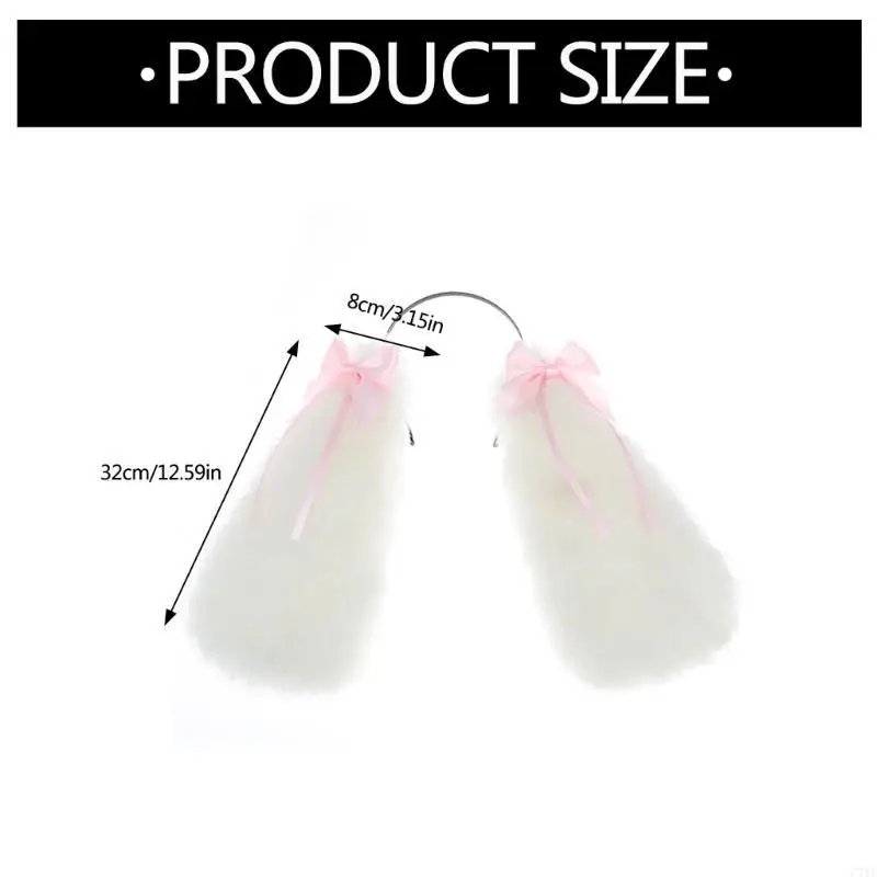 C71F ウサギコスプレ小道具アニメヘアフープ毛皮のようなウサギの帽子詐欺写真小道具