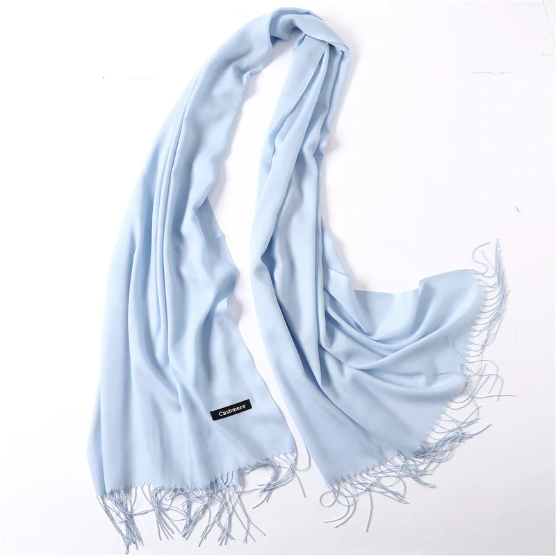 Fashion Solid Schal Frauen Kaschmir Weiche Winter Warme Schals Hijab Weibliche Lange Stirnband Schal Wraps Bandana Foulard 2022 Echarpe – Detail 19