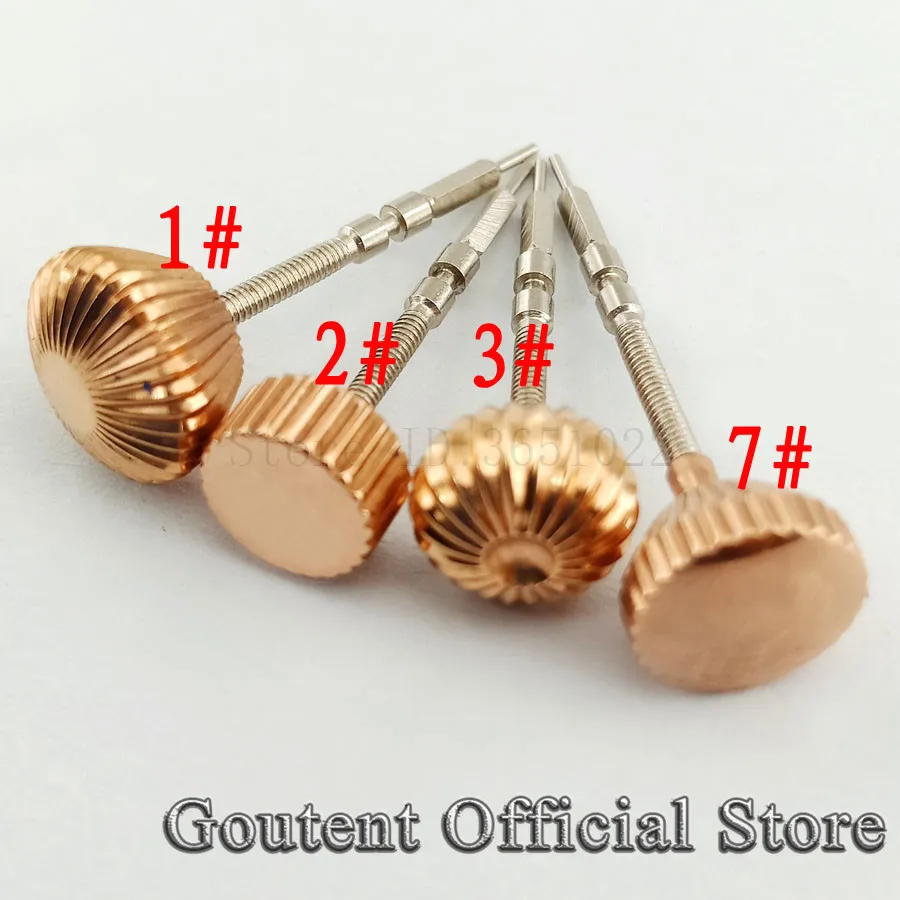 Goutent Silver/Rose Gold/Black Stainless Steel Watch Crown Fit 6497/6498 Seagull ST3600/3620 Movement