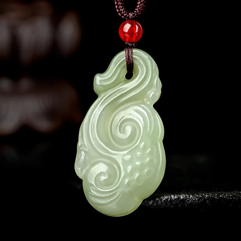 Natural Old Hetian Jade Auspicious Pendant Antique Jadeite Charms Men's High-end Necklace Women's Wholesale Jewelry Drop Ship