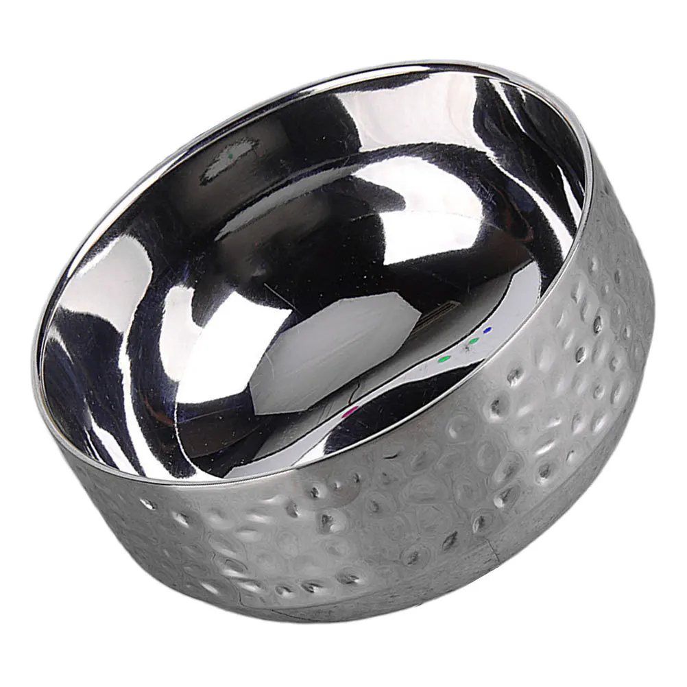 

Simple Stainless Steel Rice Bowl Hammered Texture Heat Insulation Food Container Suitable Home Restaurant Use Kitchen Ramen Bowl