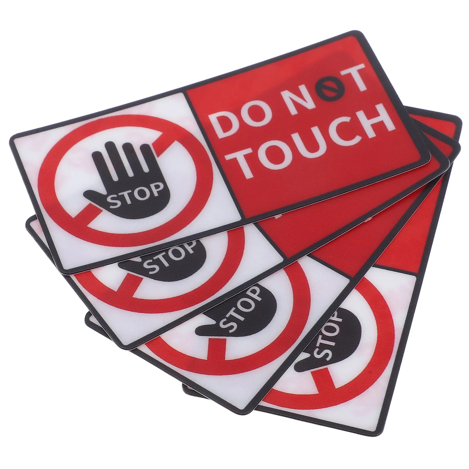 4 Sheet Don't Touch Sticker Glass Stickers Danger Not Sign Please Warning Toolbox