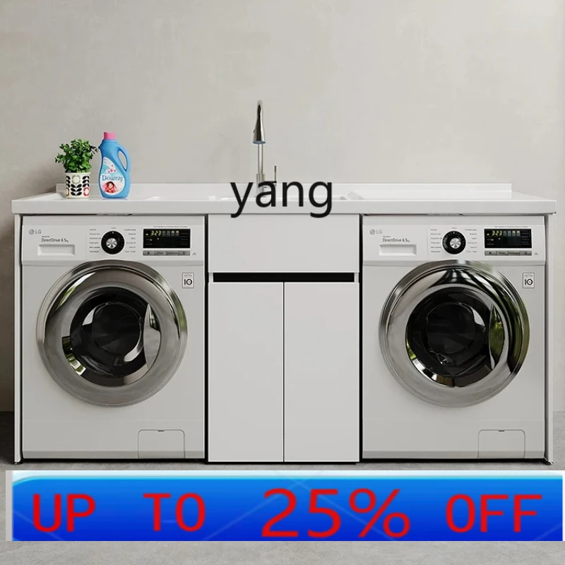 ltt Customized Double Washing Machine Cabinet Dryer Wash Wardrobe Balcony Ark Combination Drum Bathroom Cabinet Integrated