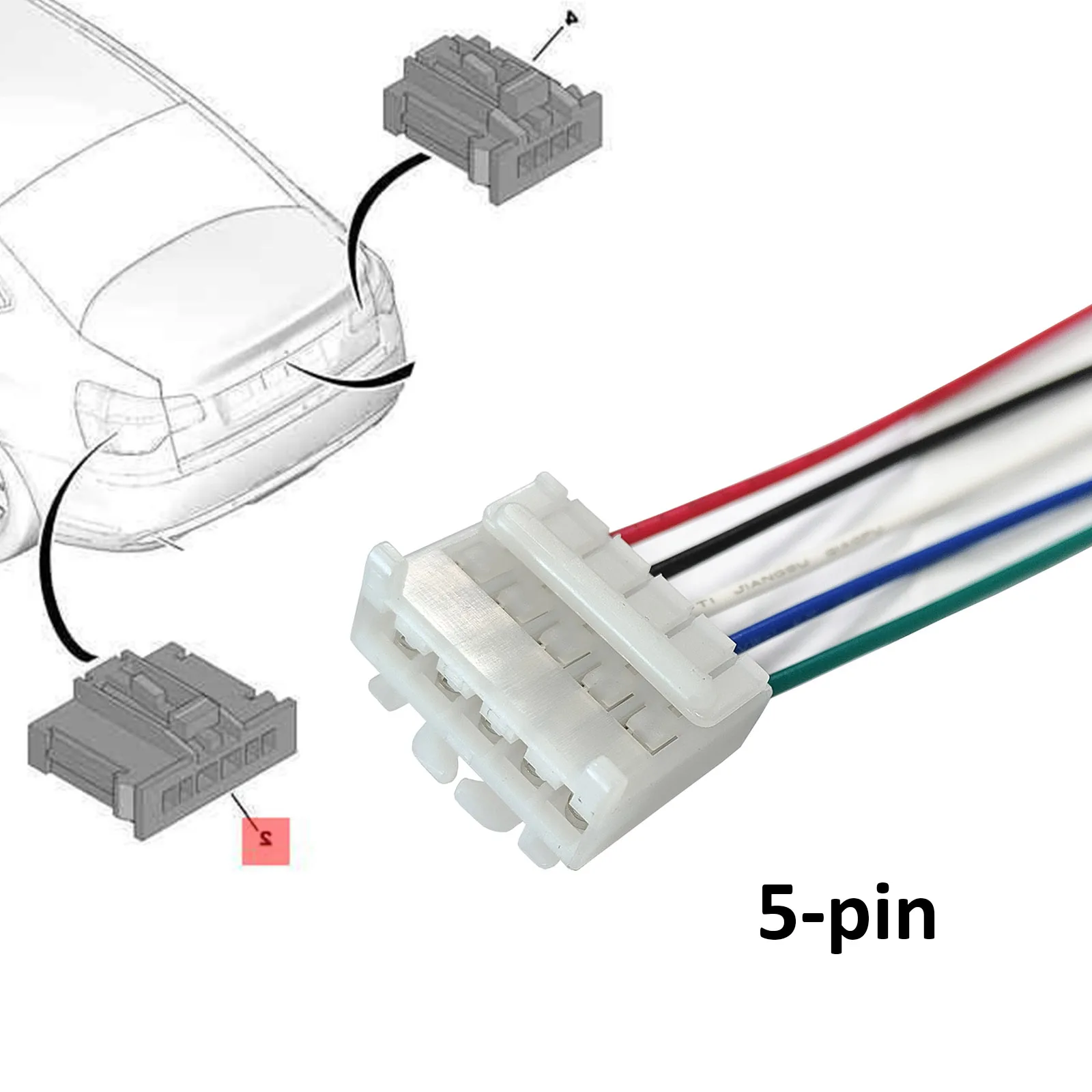 2PCS For Fiat Punto 188 MK2 Panda 169 MK3 5-Way Tail Light Lamp Connector Plug Repair Connector Wiring Prewired Harness 51277277