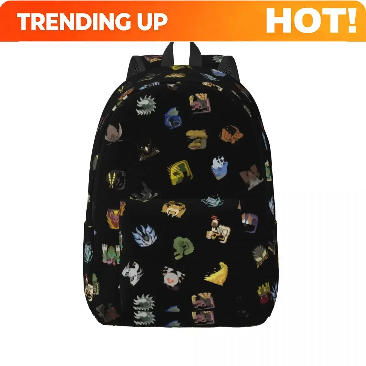 Custom Bag Monster Hunter Wilds Symbol Backpack For Men Women Teenage Student Work Daypack Video Game Laptop Shoulder Bag Sports