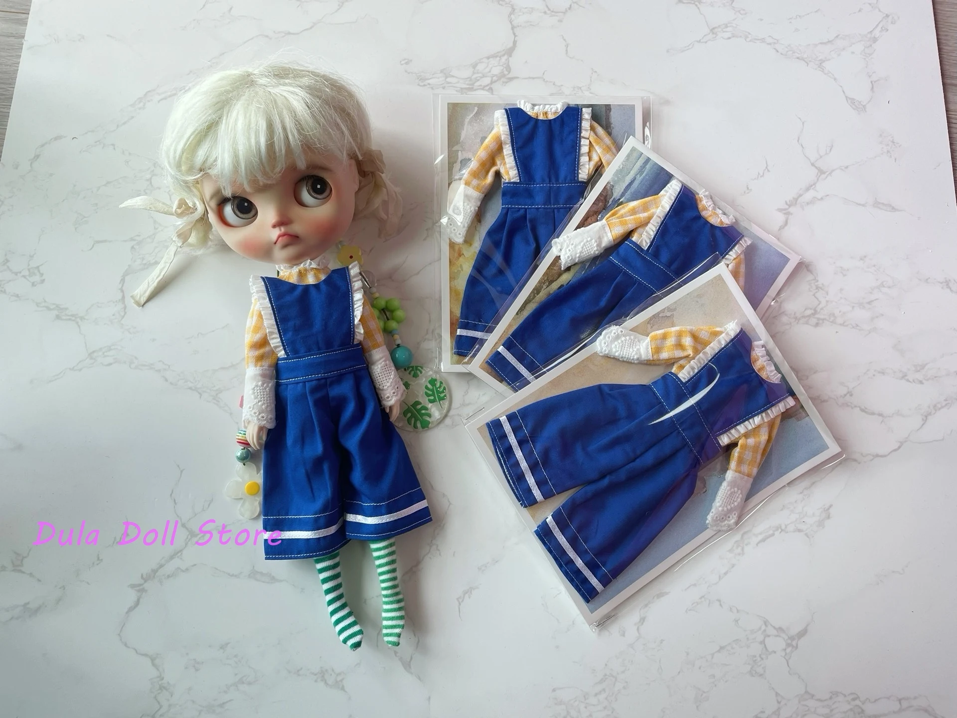 

Одежда для куклы Dula платье контрастный нагрудник костюм Blythe Qbaby ob24 ob22 Azone Licca ICY jerfish 1/6 аксессуары для кукол Bjd