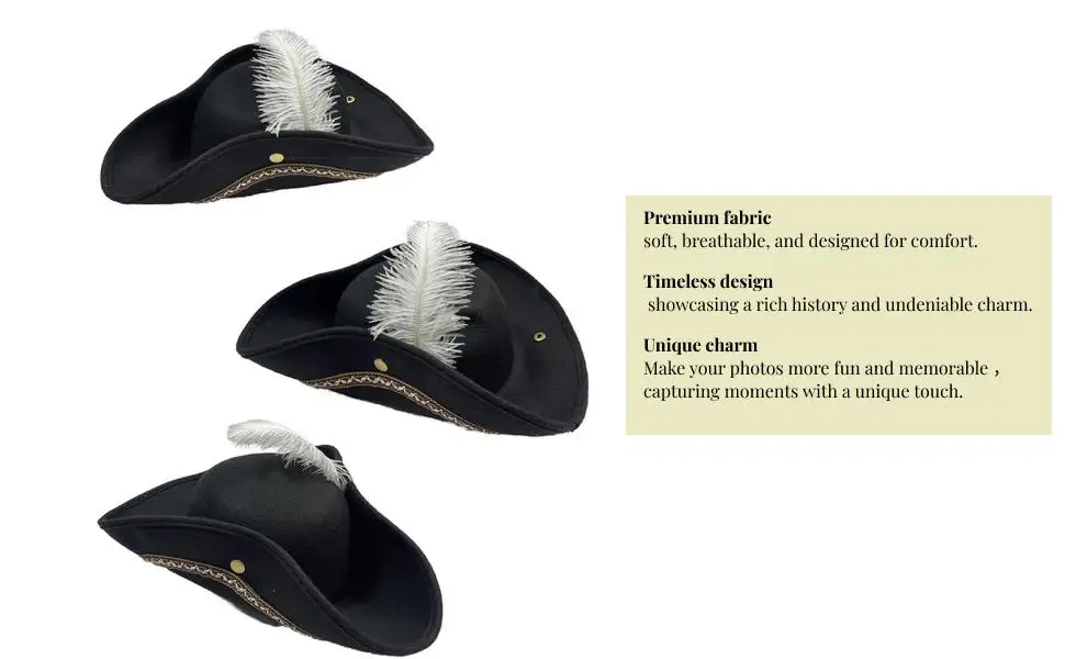 Pirate Hat Vintage Multipurpose Costume Accessories Dress Up Tricorn