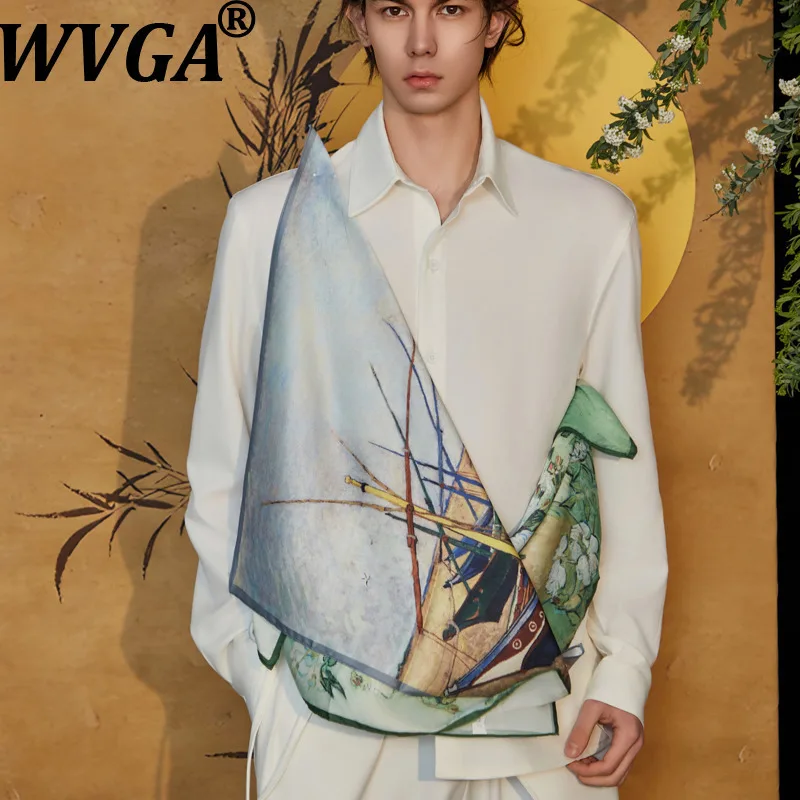 

WVGA Spring Autumn New Men's China-Chic High-End White Loose Patchwork Long Sleeve Shirt Women Casual Elegant Fashion Ins W10960