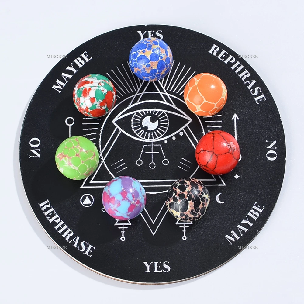 مجموعة كرات كريستال مكونة من 9 قطع مع لوحة عرافة السحر وقلادة شقرا، مناسبة للتأمل والمذبح وعلامة العمل