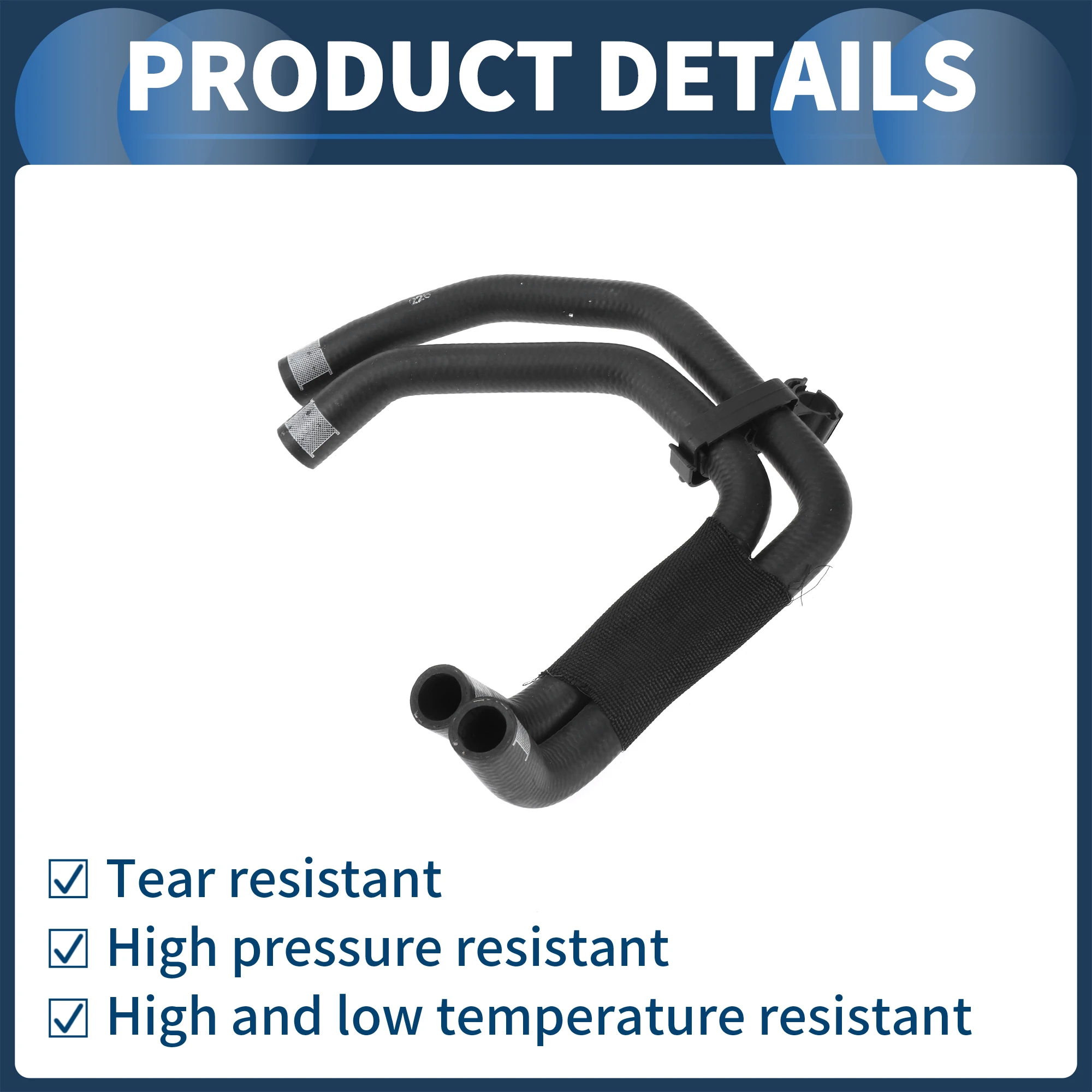 خرطوم المبرد UXCELL لأودي Q7 3.0L 2011-2015 رقم 7L8122073E أسود 1 قطعة #6