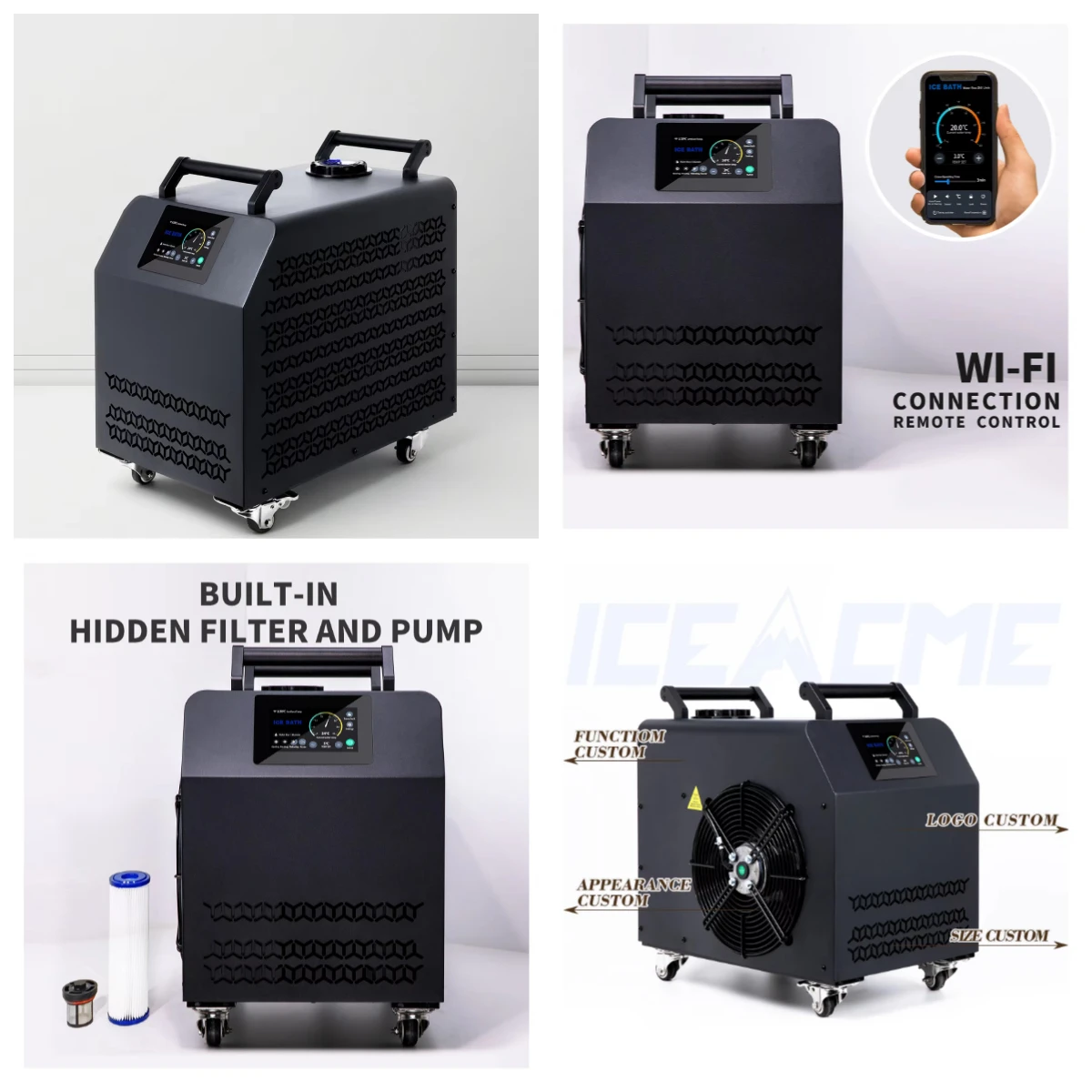 

1HP Ice Bath Chiller with Remote Control, Compressor, Filter & Pump for Recovery