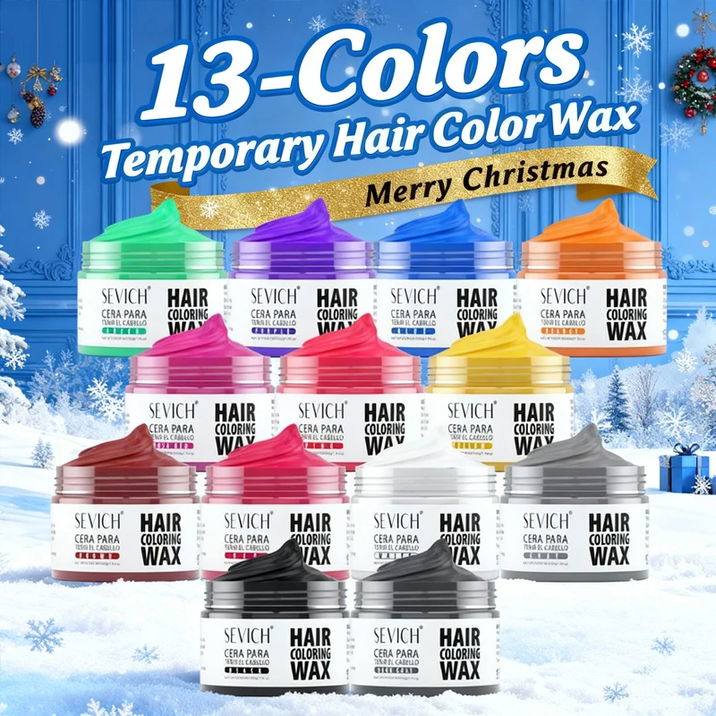One-Time Hair Colour Wax Long Lasting Temporary Hair Color Mud Natural Plant Hair Dye Cream Christmas DIY Hair Styling Products