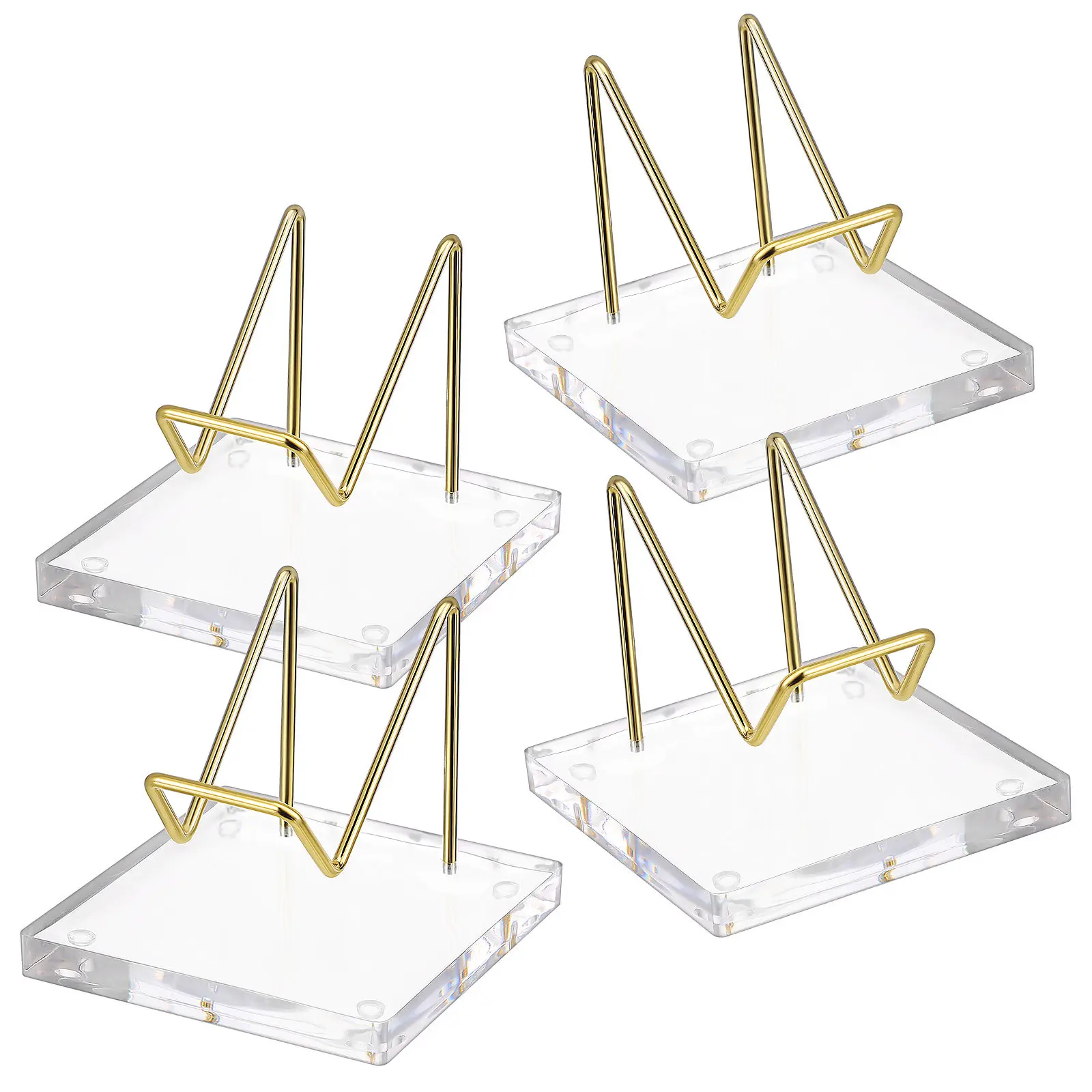 4Pcs Crystal Sphere Stand Metal Plastic Elegant Minimalist Display Base for Gemstones Minerals Agate Eggs Collectibles Home