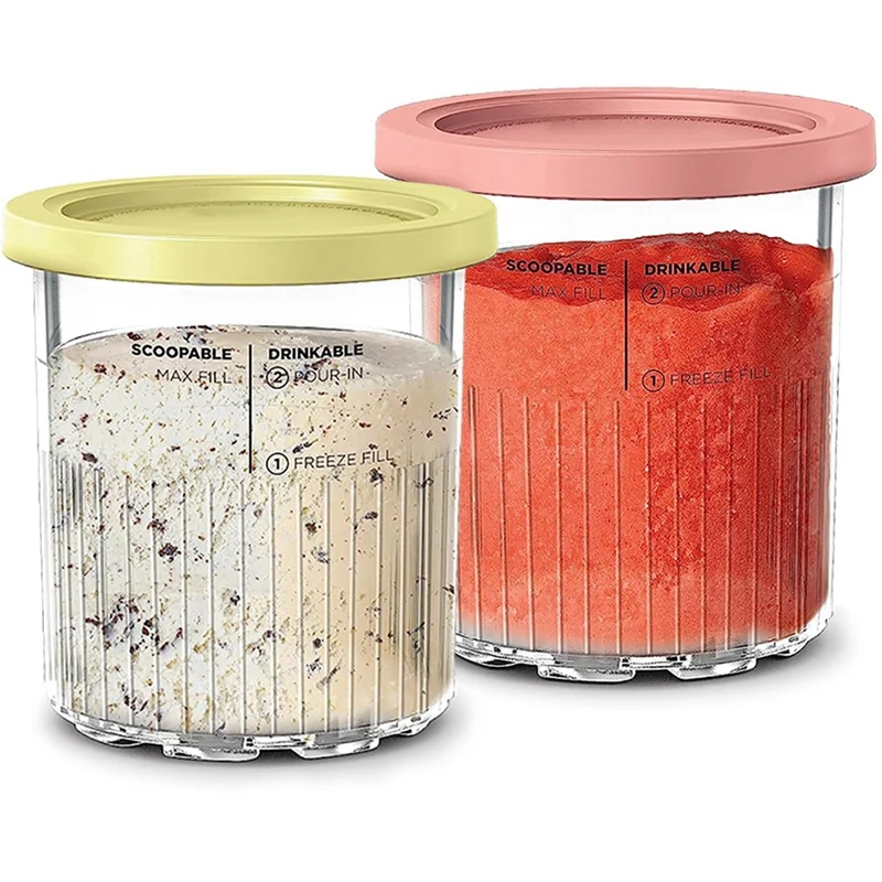 For Creami Deluxe 11-In-1 XL Family Size NC500/NC501 Pints 24 Oz - Dishwasher Safe, , Leak Proof 2 Pcs-A99X