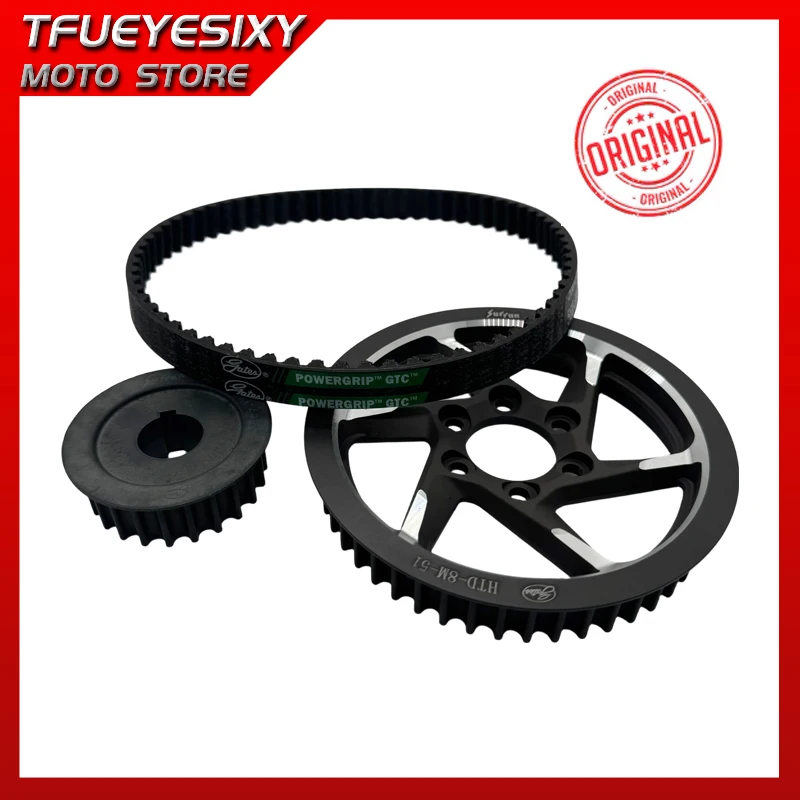 TFUEYESIXY Original Surron Drive Belt & Front Wheel Pulley & Rear Pulley Gear Kit for SUR Ron Light Bee X S Segway X260 E-Bike