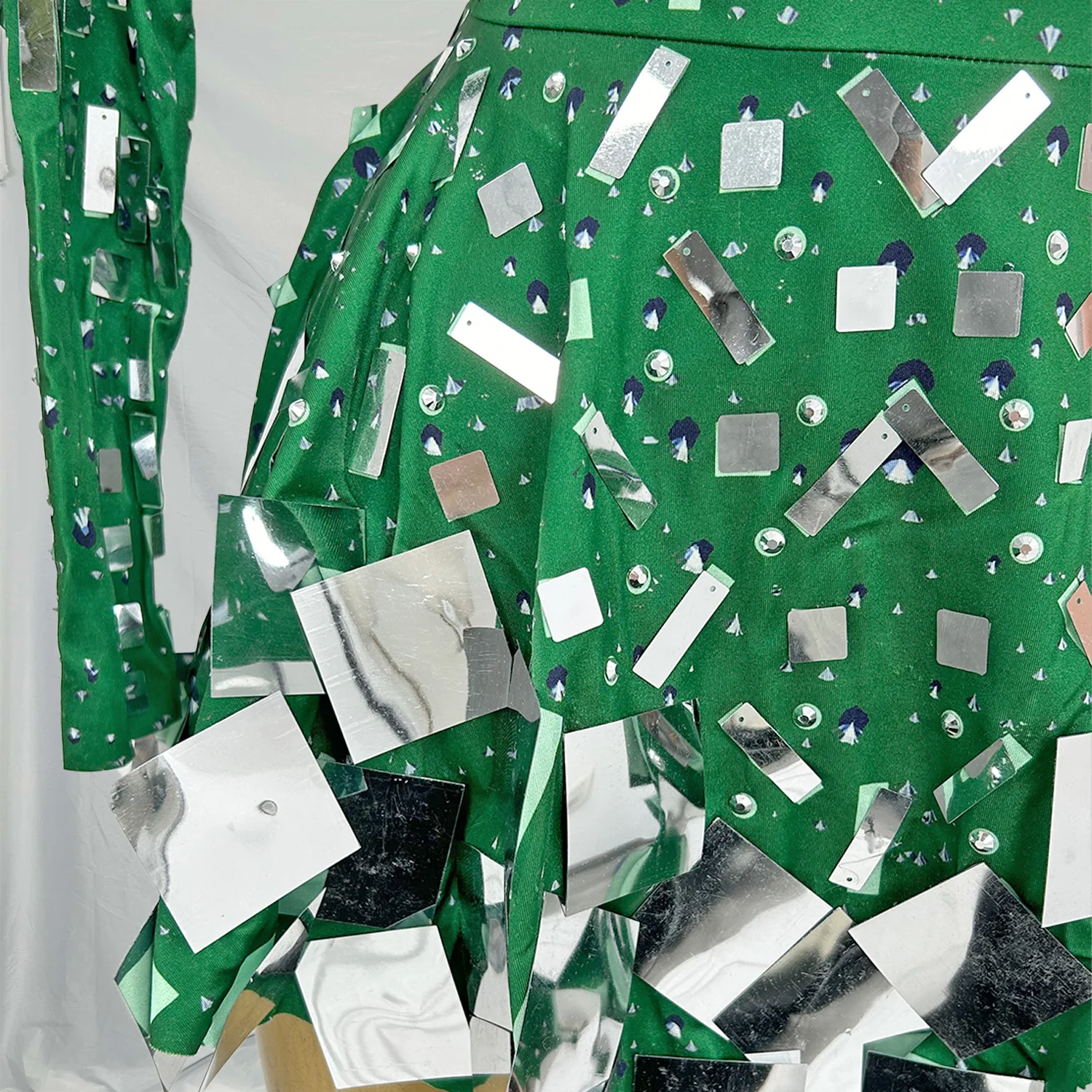 

Xieshi Green Evening Party Dress Stretch Stage Dance Dress Nightclub Party Celebrate Dress Women Dancer Performance Clothes