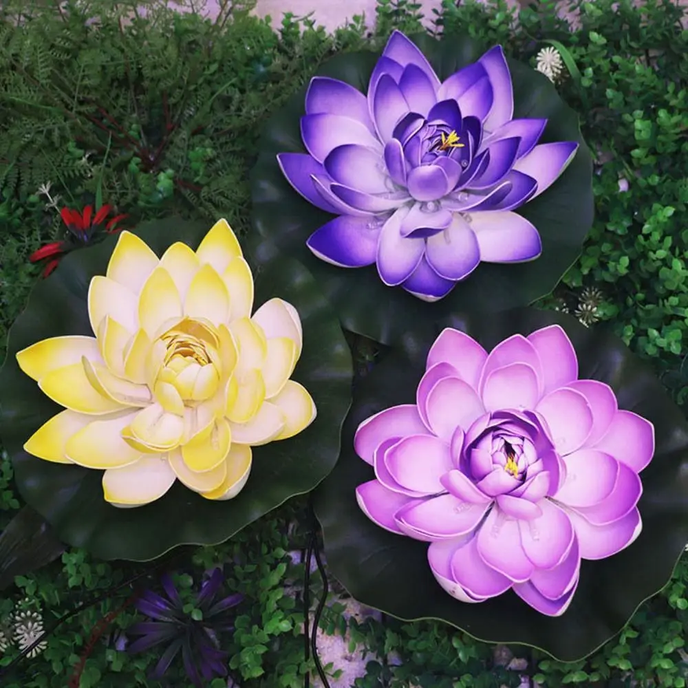 

Traditional Floating Lotus Lamp Artificial 18/30cm River Lamp Lifelike Chinese Landscape Light Temple