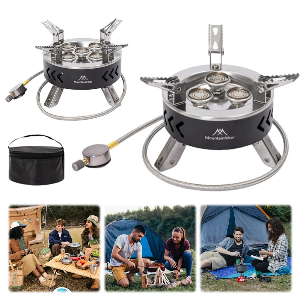 6800W 11800W Camping Gasfornuis Met Opbergtas Barbecue Brander Kookgerei Opvouwbare Picknick Kachel Voor Outdoor Camping toerist