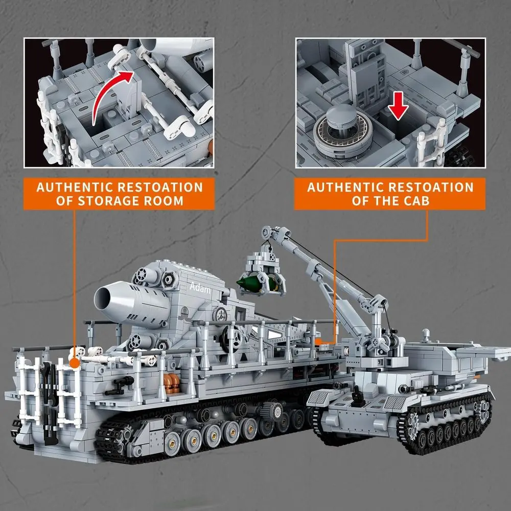 Conjunto de construção de tanque de argamassa alemã da segunda guerra mundial de 2875 peças, compatível com Lego, modelo militar em escala 1:26 para adultos