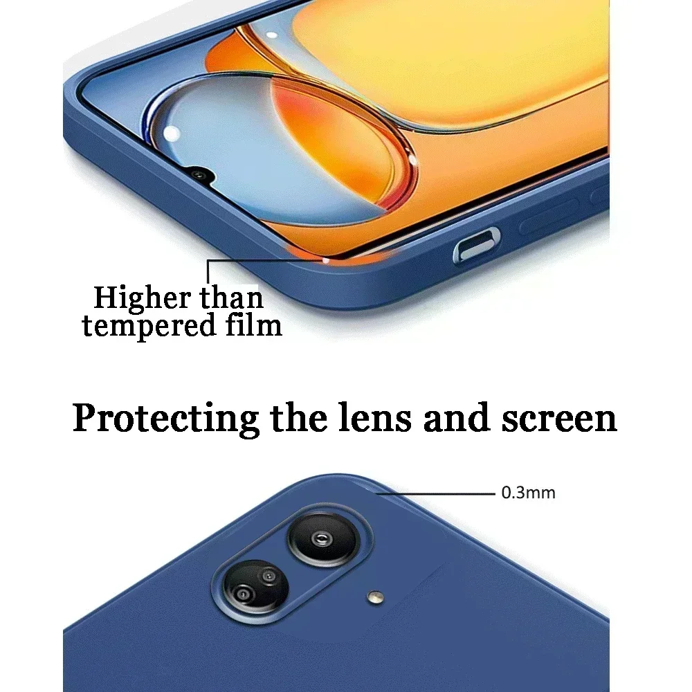 Роскошный чехол для телефона из жидкого силикона для Xiaomi Redmi 13C 13 c 23100RN82L, задняя крышка, противоударная защитная задняя крышка из ТПУ