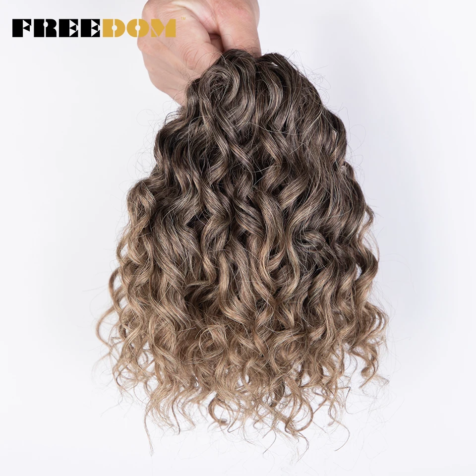 FREEDOM 10 Zoll Synthetische Tiefwellige Twist-Häkelzöpfe Haarverlängerungen Ombre Afro Lockige Flechtfrisur Hochtemperaturfaser – Detail 15