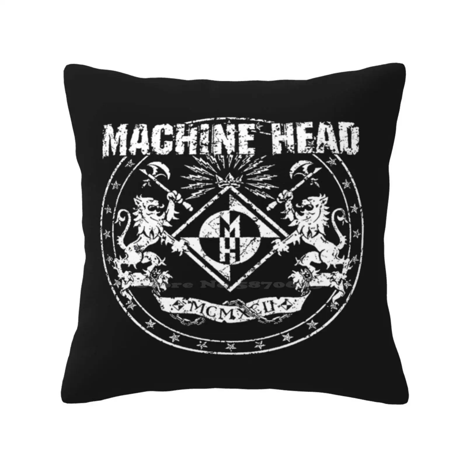 Machine Head Logo 04 Groove Metal , Thrash Metal , Heavy Metal , Nu Metal 99Name Funny Cute Decor Square Pillowcase Machine