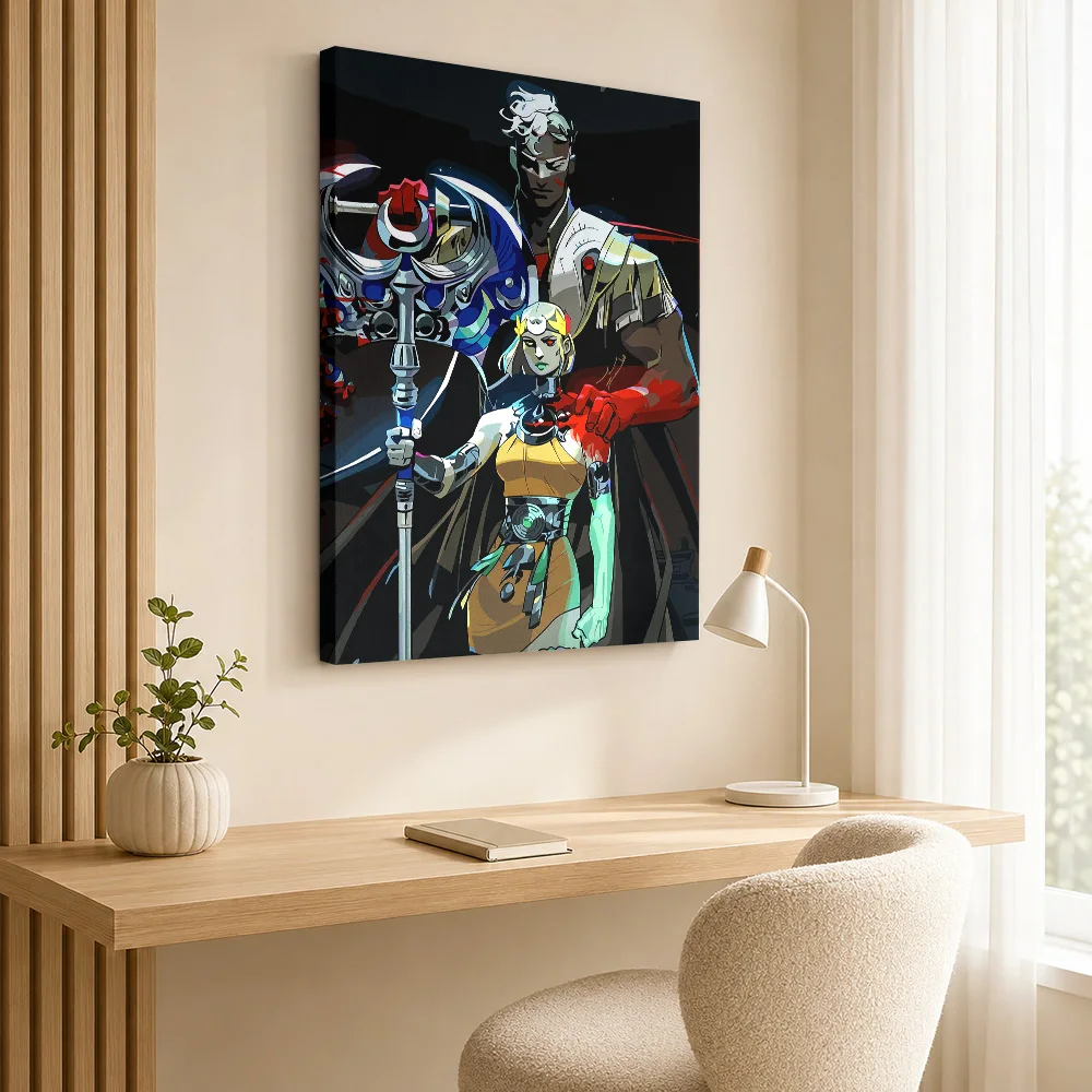 Hades And Persephone Together Framed Canvas Poster Customized Photo Figure Illustration Wall Art For Home Entertainment Room