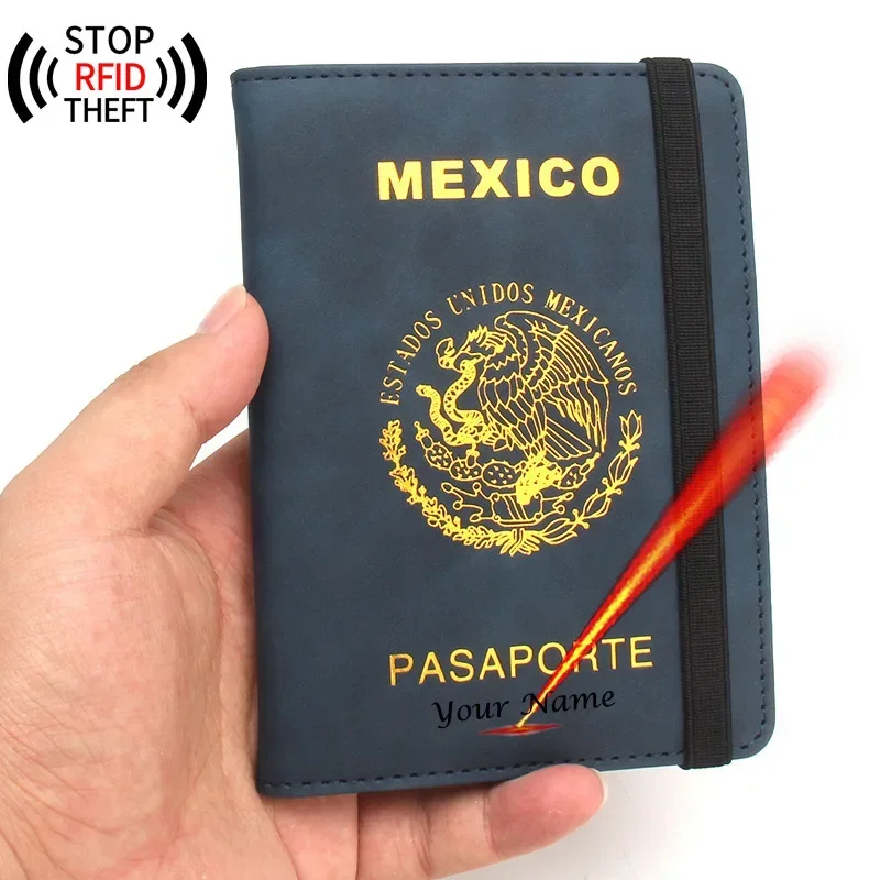 

Customize Names Passport Cover Travel Wallet Mexico Passport Travel Organizer Elastic Band Personalized Passport Holder Mexican