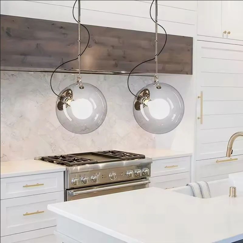 

LED Glass Bubbles Chandelier Simple Modern Dining Room Light Living Room Magic Bean Dining Table Ceiling Light Home Decor