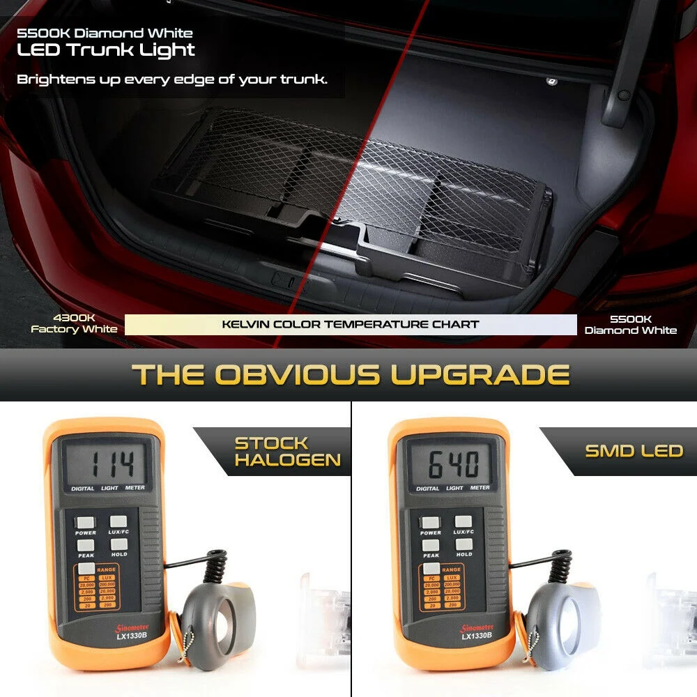 18-SMD LED Luggage Trunk Compartment Light Cargo Area Light Courtesy Door Lamp for Jetta Golf Passat Touran