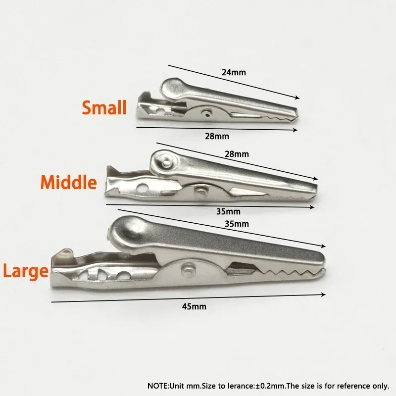 28mm Crocodile Clips Red Black Alligator Clips Electronic Battery Clamp Testing Probe for Car Test Lead Multimeter Probe