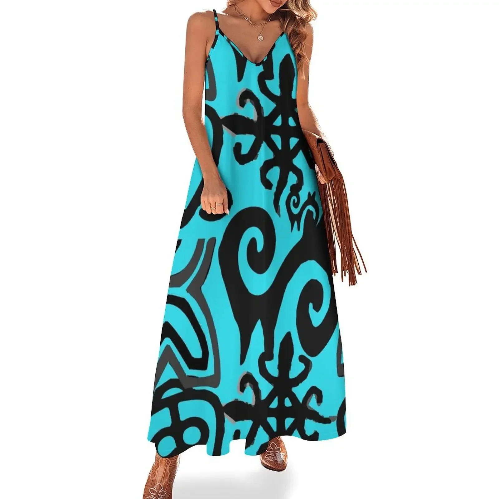 

Adinka Symbol inspired The Power of Love Sleeveless Dress summer dress woman 2025 festival outfit women