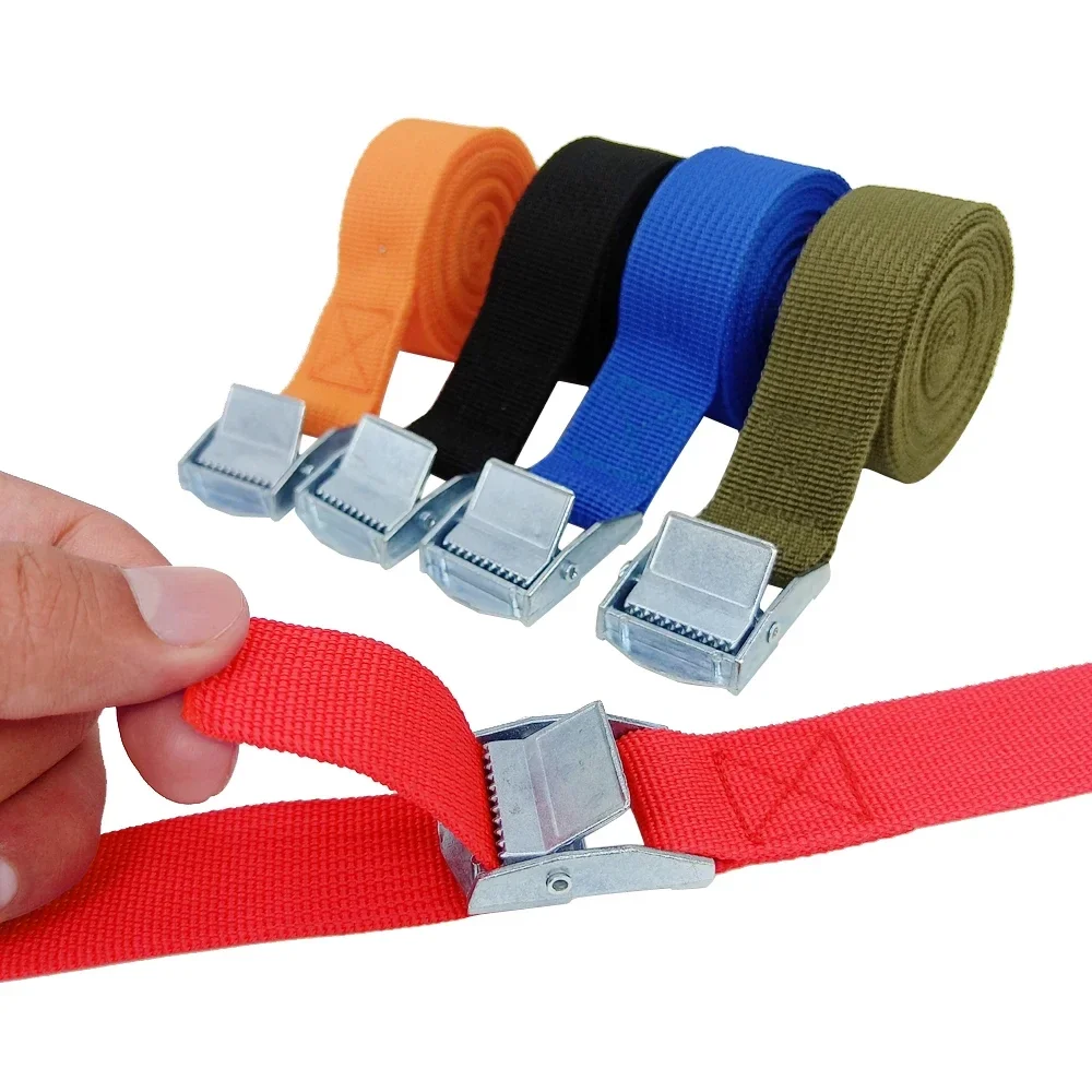 3 Pieces of 1M Buckle Fastening Straps for Cars, Motorcycles, Bicycles, Metal Buckles, Trailer Ropes, Strong Luggage Straps