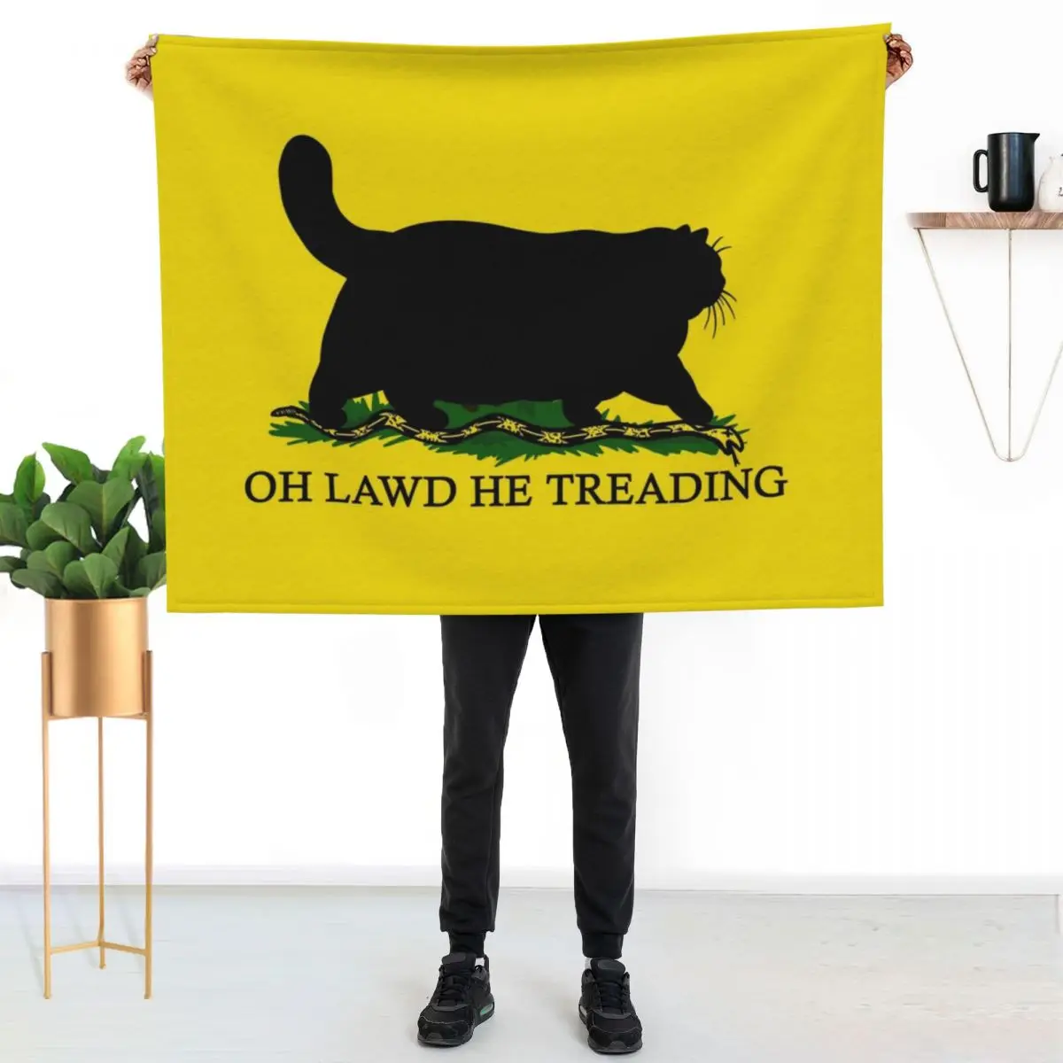

Oh Lawd He Treading Throw Blanket Soft Plush Blanket as Housewarming Gift