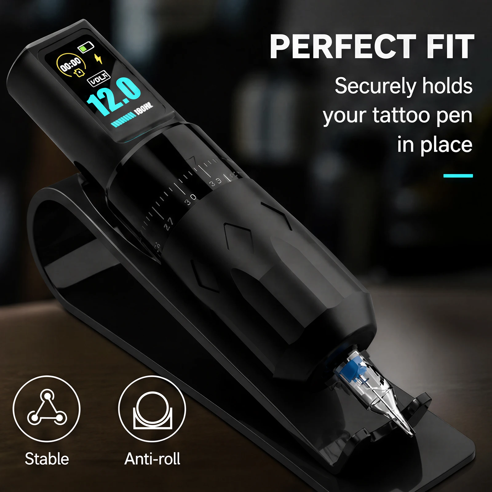KVM Magnetic Tattoo Pen Holder Stand Built‑in 2 Magnets Stable Tattoo Machine Bracket For Metal Workbench Tattoo Studio Artist