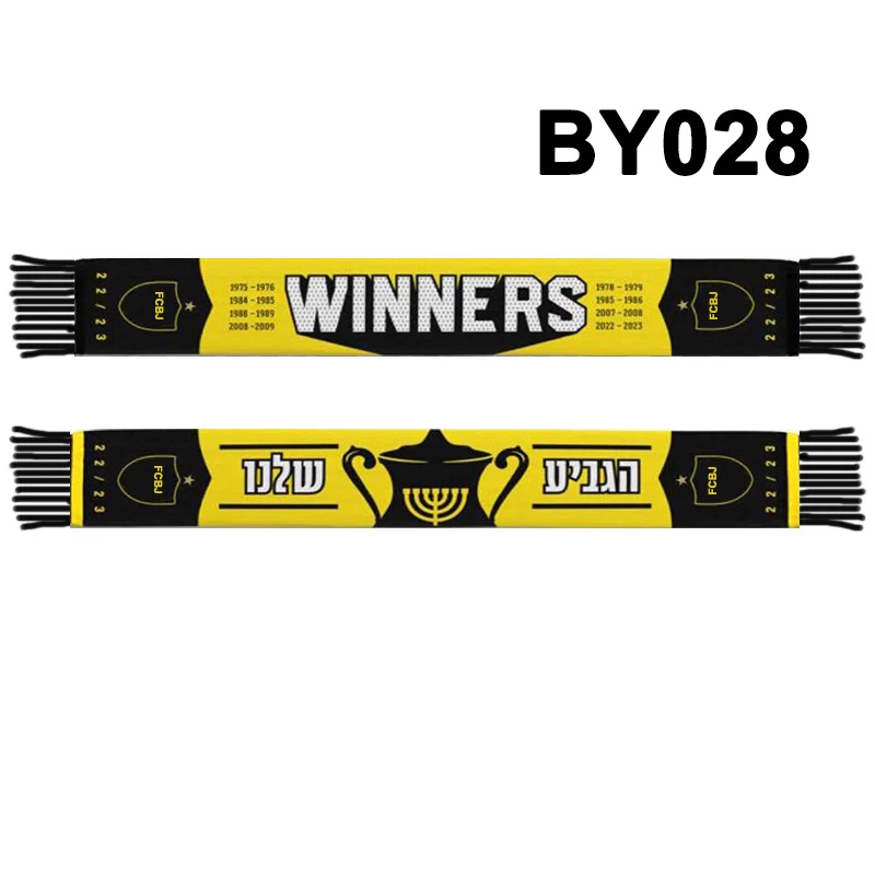 145*18 cm Size Winners Beitar FCBJ Scarf Fans Double-faced Knitted BY028