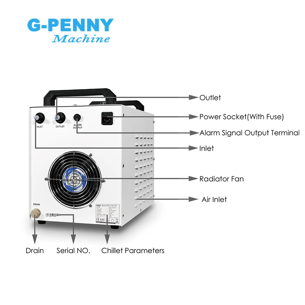 Imagem -05 - A-chiller de Água Industrial para Co2 Laser Gravação e Máquina de Corte Cnc Router Refrigeração a Água Eixo Cw3000 s &