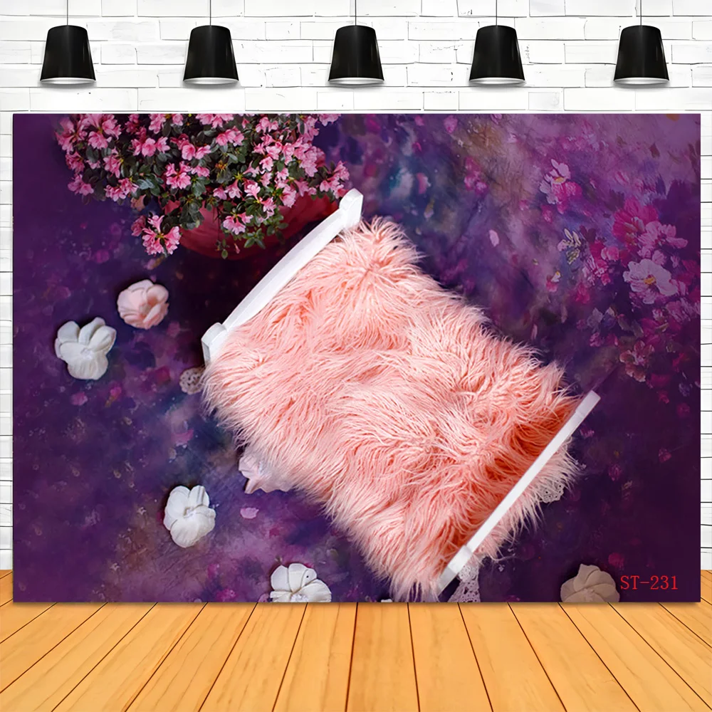 Shuozhike bebê recém-nascido cesta floral fotografia cenários adereços crianças festa de aniversário photo studio fundo VT-06