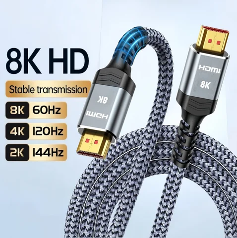 MIZIQIER 8K HDMI 2.1 Cable High Speed 48Gbps HDMI Braided Cord-8K60Hz 4K120Hz Compatible for PS5/PS4/X-Box/Roku TV/HDTV/Blu-ray