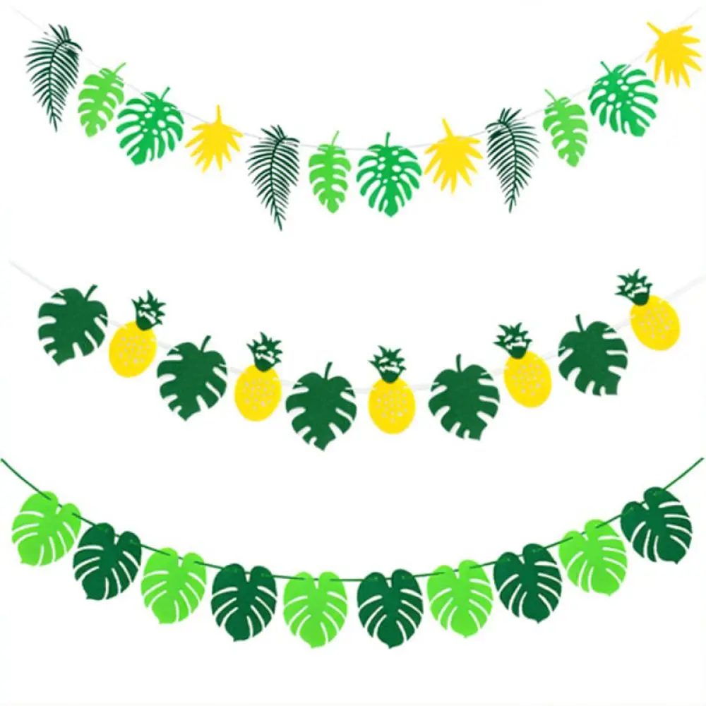 Simple Felt Leaf Garland Banner For Nursery Kids Room Decoration Hanging Ornament Party Background Wall Supplies