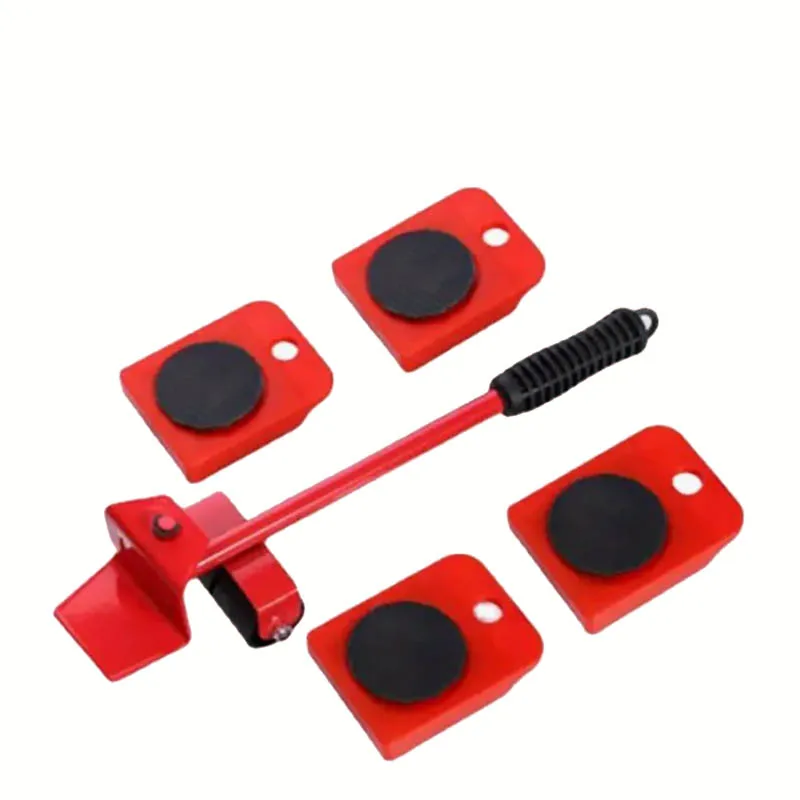5Pcs Heavy Duty Furniture Moving Roller Set - Wheeled Lifter Mover for Lifting and Transporting Household Furniture Easily