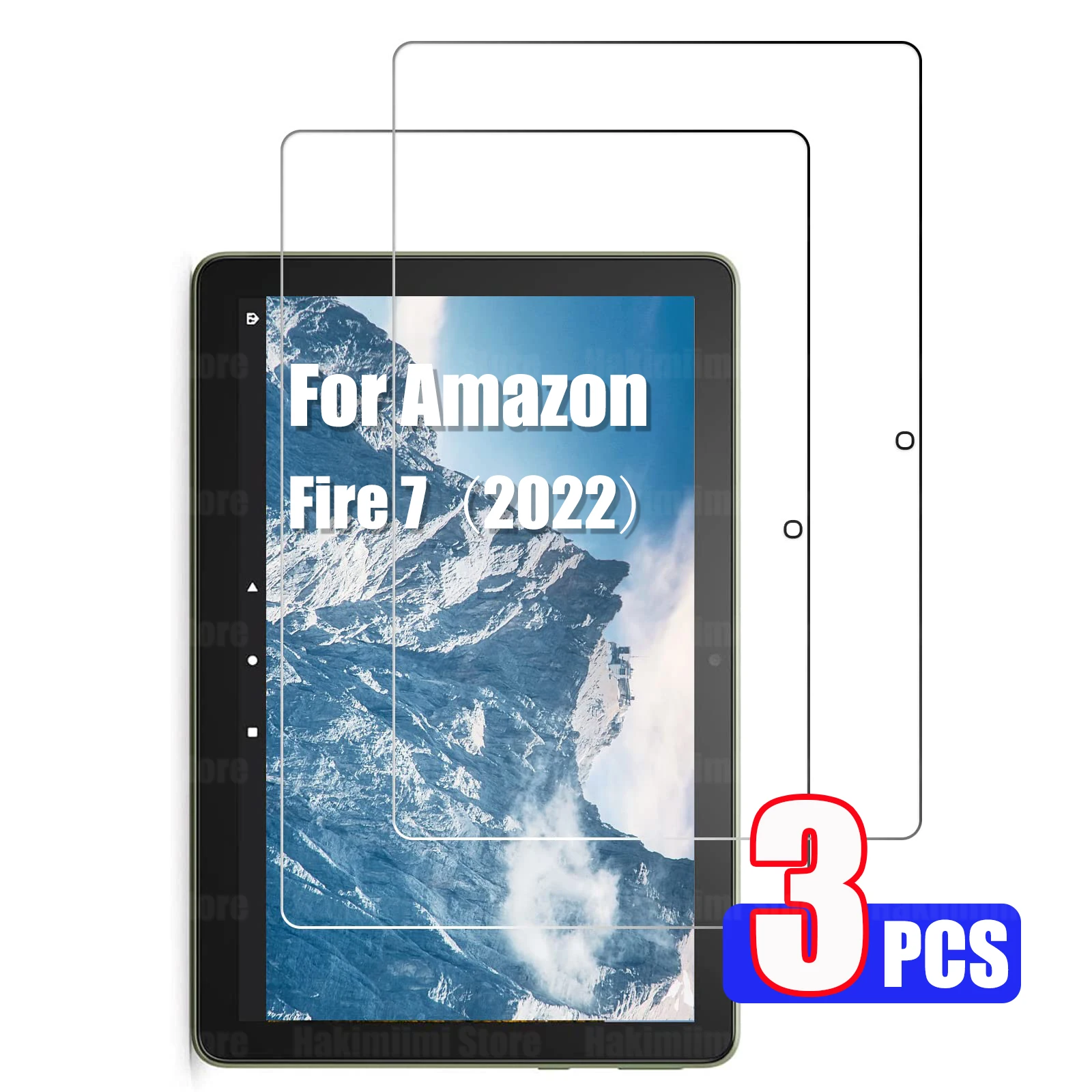 Screen Protector for Amazon Fire 7 2022 Release (7 Inch) 9H Hardness Shatterproof Scratch Resistance Tempered Glass Film