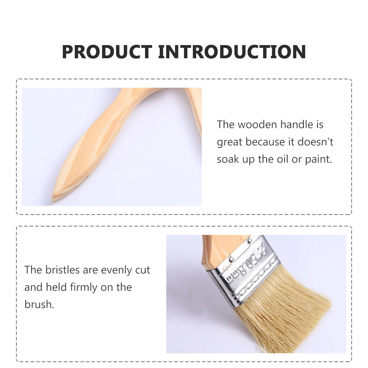 

10 шт., кисти с натуральной щетиной, кисть для чипов, прочная деревянная ручка для окрашивания, чистки, кухонная кисть для клея