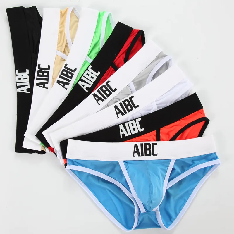 Men's briefs low waist summer ice silk underwear empty warehouse separation U convex jockstrap fashion high spring shorts