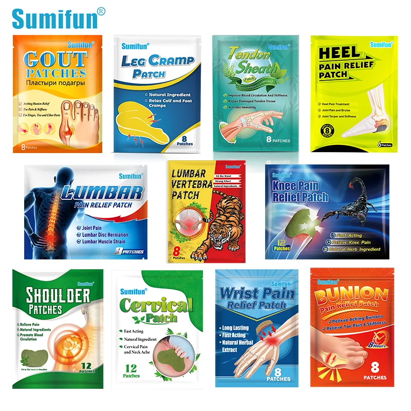 

11 Types Sumifun Pain Relief Patch Medical Plaster for Knee Lumbar Leg Cramps Gout Bunion Toe Foot Heel Neck Shoulder Wrist Hand