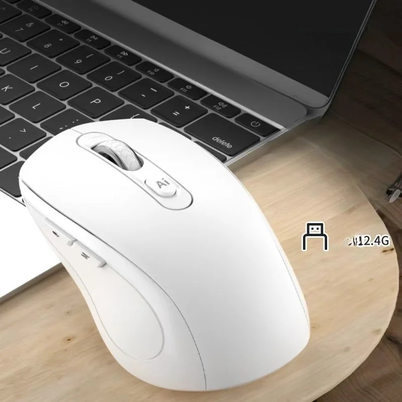 Dual Mode AI Intelligent Wireless Bluetooth Mouse Rechargeable Voice Input 120 Languages Translation Business Office Mice