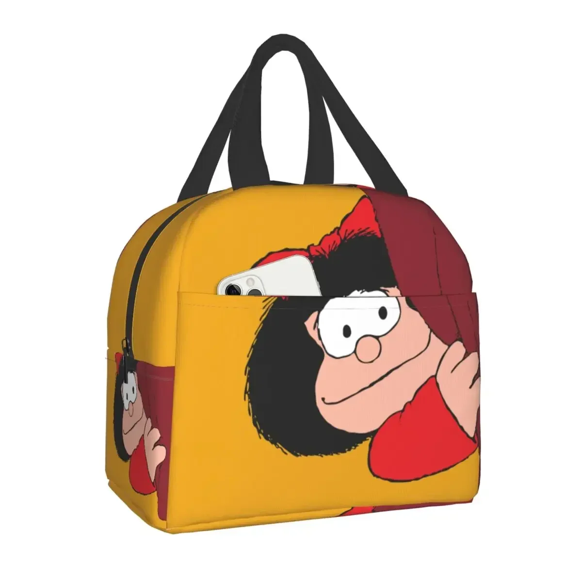 Mafalda Quino Comics borsa per il pranzo con isolamento termico scatola per il pranzo riutilizzabile per le donne bambini campeggio all\'aperto borse