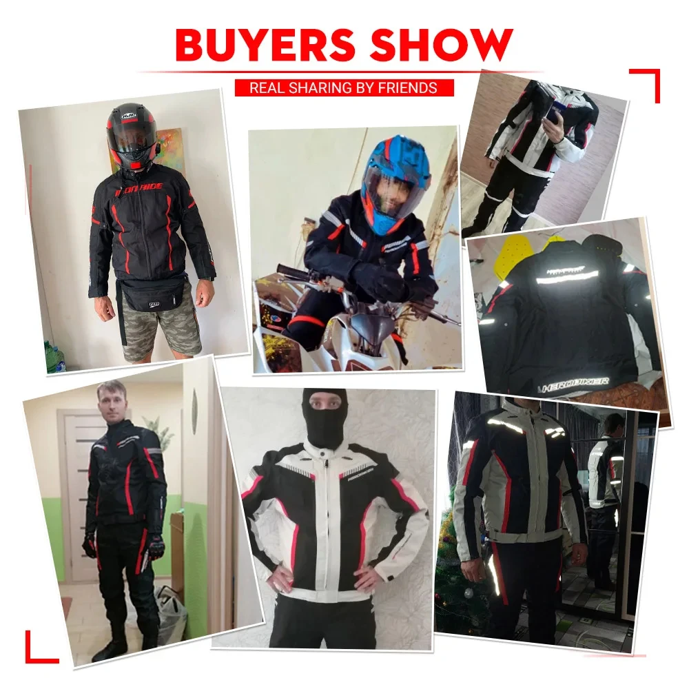 Waterproof Motorcycle Jacket Motorcross Jacket Pants Moto Jacket Windproof Riding Racing Motorbike Clothes With Protective Gear