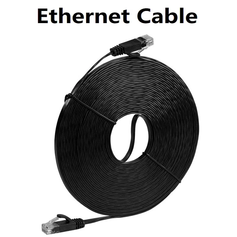High Speed Cat6 Cable 0.3/0.5/1/1.5/2/3/5/10m Flat Ethernet RJ45 Network Patch Cord 1000Mbps For Router Modem Computer PC Laptop
